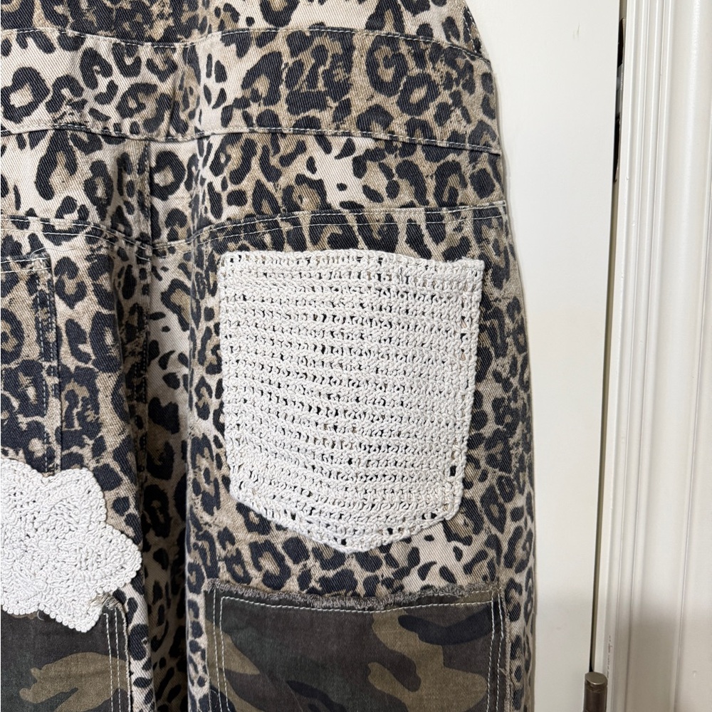 POL Leopard Print Patchwork Overalls - image 11